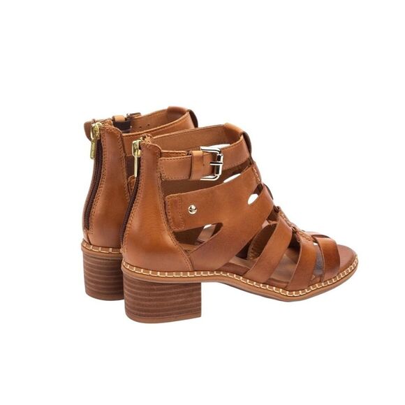 PIKOLINOS Blanes Heeled Block Sandals With Zipper Brandy/Brown Size 9-9.5 - Picture 2 of 12